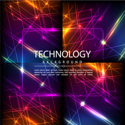 Set of abstract technology web banner vector