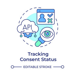 tracking consent status multi color concept icon vector image