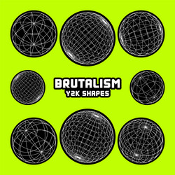wireframe shapes lined sphere perspective mesh vector image
