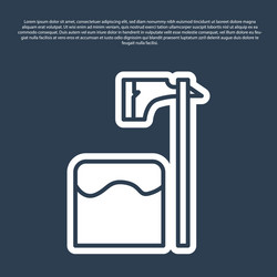 blue line executioner axe in tree block icon vector image