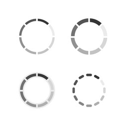 Circle progress loading icons isolated circular vector