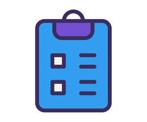 clipboard checklist task single isolated icon vector image