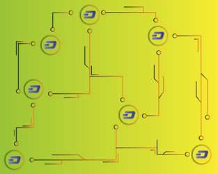 dash blockchain cryptocurrency technology vector image