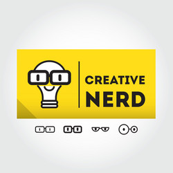 funny nerd sign with glasses - design element vector