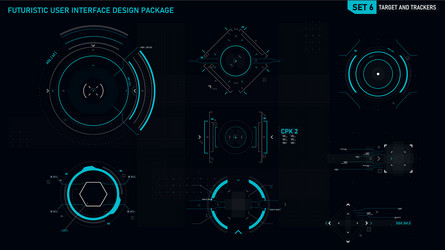 futuristic user interface design element set 06 vector image