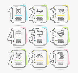 infographic template with numbers 9 options set vector