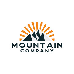 Mountain Sun Logo - Adventure & Nature Vector Image