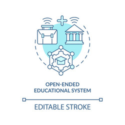 open ended educational system turquoise concept vector