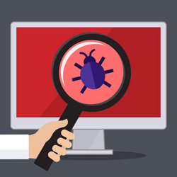 concept of searching bugs and viruses vector