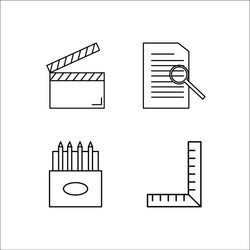 design and studio simple linear icon setsimple vector image