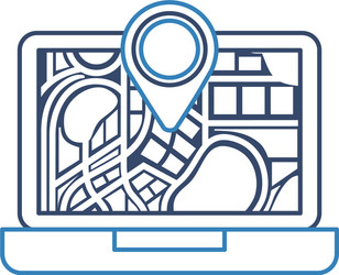 laptop application technology navigation pin map vector image