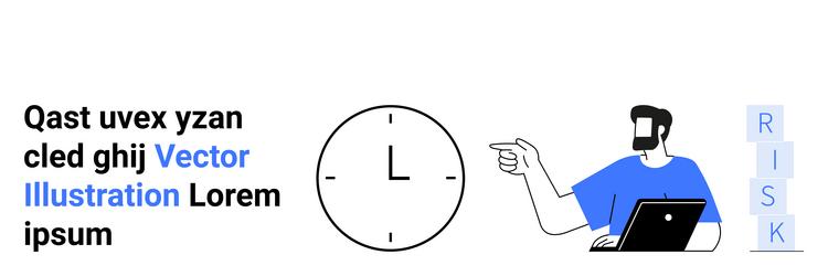 man addressing risk management with clock vector image