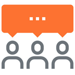 message bubble flat line web icon concept vector image