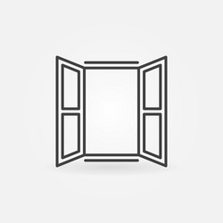 Opened window icon symbol in linear style vector