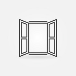 opened window icon symbol in linear style vector