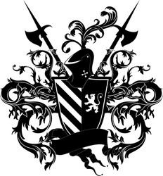 ornamental shield with armor Vector Image