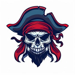 Pirate Skull Logo Icon Vector Image