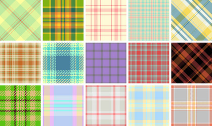 rustic plaid textile patterns featuring checkered vector image