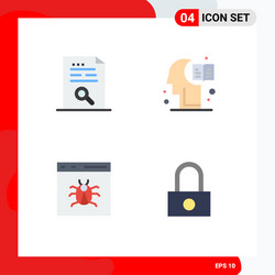 4 universal flat icons set for web and mobile vector image