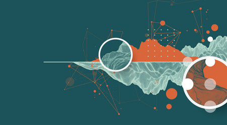 Abstract Wireframe Mountain Tech Background vector image