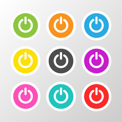 on and off buttons in flat style toggle switch vector
