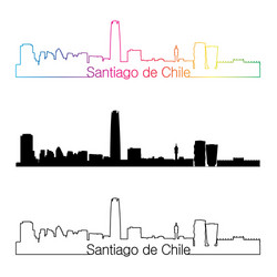 Santiago Skyline Linear Vector Image