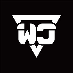 wc logo monogram with triangle shape rounded vector image