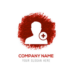add user icon - red watercolor circle splash vector image