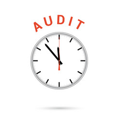 clock icon red arrow points to word audit vector image