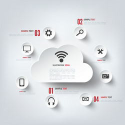cloud computing background with web icons social vector image