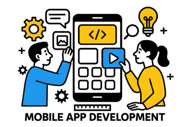 collaboration between designers and developers vector image
