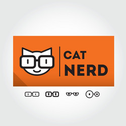 Funny nerd sign with glasses - design element vector