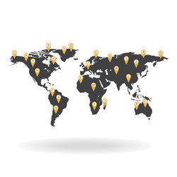 graphic abstract info-graphics with a map vector image