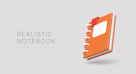 realistic notepad with spring 3d notebook vector