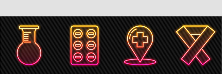 set line map pointer with cross hospital test vector image