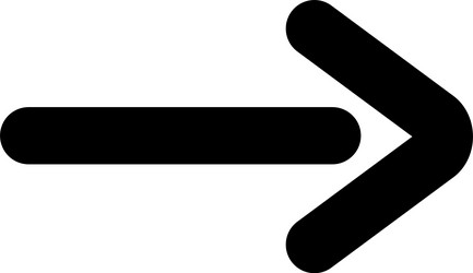 simple black arrow pointing right with rounded vector image