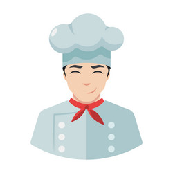 smiling chef cook icon in hat vector