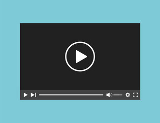 video player web application interface template vector