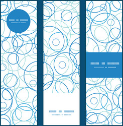 Abstract blue circles horizontal corner frame Vector Image