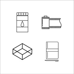 design and studio simple linear icon setsimple vector image