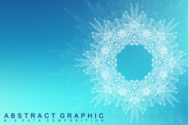 fractal element with connected lines and dots big vector