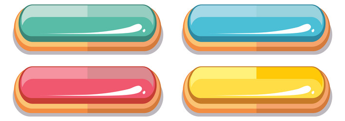 glossy color buttons game interface cartoon vector image