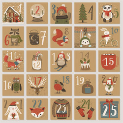 Hand-Drawn Advent Calendar vector image