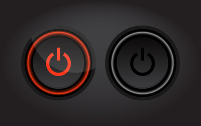 on and off buttons in flat style toggle switch vector