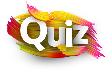 quiz card with colorful brush strokes vector