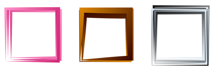random square contour frame border element vector image