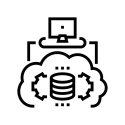 Serverless architecture software line icon vector