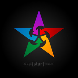 star with arrows abstract design element vector image