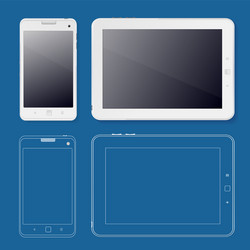 tabet and phone ui web design template white vector image