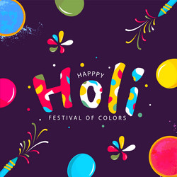 Creative stylish happy holi text with top view vector